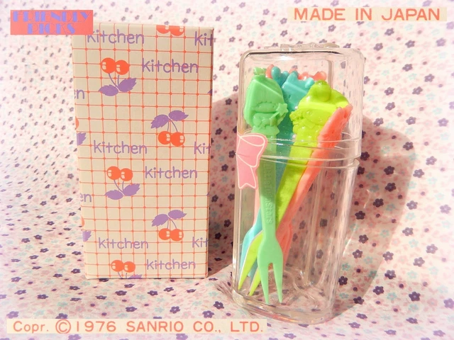 🍴 Vintage SANRIO 1976 Party PICK Picks Tiny Poem Melody Kitty Little Twin Stars