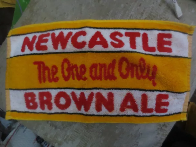 Newcastle Brown Ale Bar Towel Pub Beer 8" x 18" Vintage Advertising