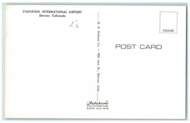 Denver Colorado Postcard Stapleton International Airport c1960 Vintage Antique 2