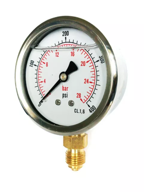 63mm DIAL GLYCERINE FILLED PRESSURE GAUGES VERTICAL 30.100.300,600,1500,10k PSI