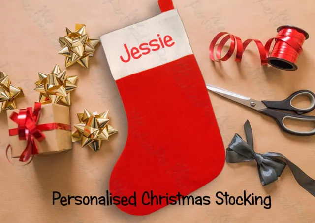 Personalised Christmas Stocking Kids Sack secret Santa filler With Child's Name 3