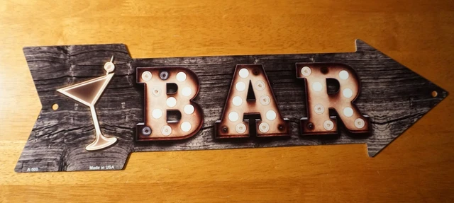 Rustic Country Bar Arrow Faux Neon Light Sign Primitive Martini Pub Decor NEW