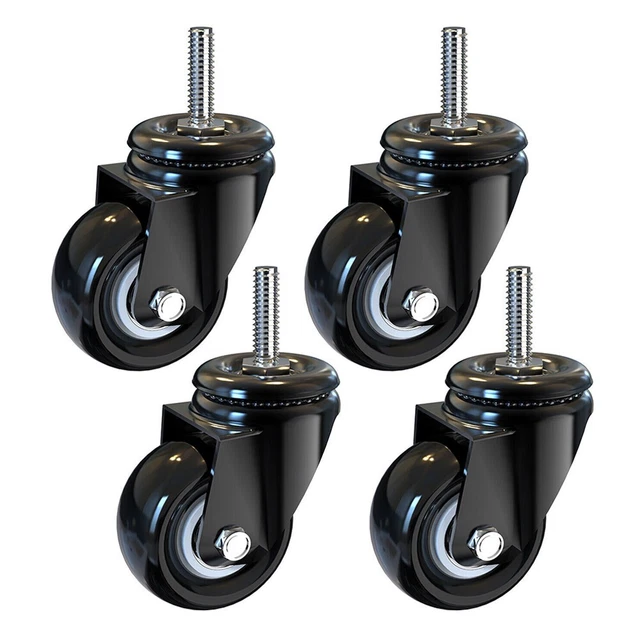 Casters Rubber Caster Furniture Home 4 Pack 4* Wheels With Brake Swivel