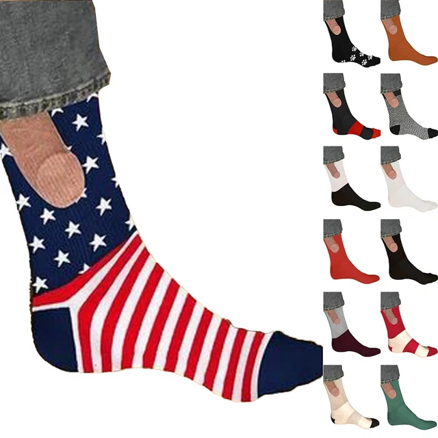 1 Paire Chaussettes Fantaisie Vacances Restez Chaud Hommes Milieu Rond Frimer