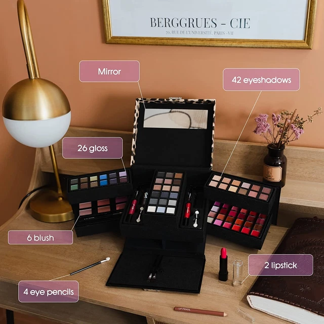 Scatola e kit del make up | 87 parti: fard, ombretto, rossetto, matite occhi | c