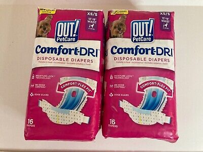 2x - OUT! Pet Care Disposable Female Dog Diapers Absorbent & Leak Proof XS/Small