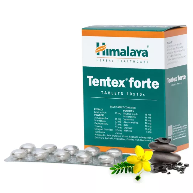 Himalaya Tentex Forte 100 tabletas cada una (5 cajas) producto ayurvédico...