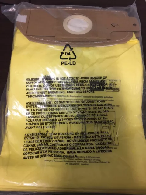 10ct Hoover AH10273 Commercial Disposable Vacuum Bags CB1 Allergen BAGS