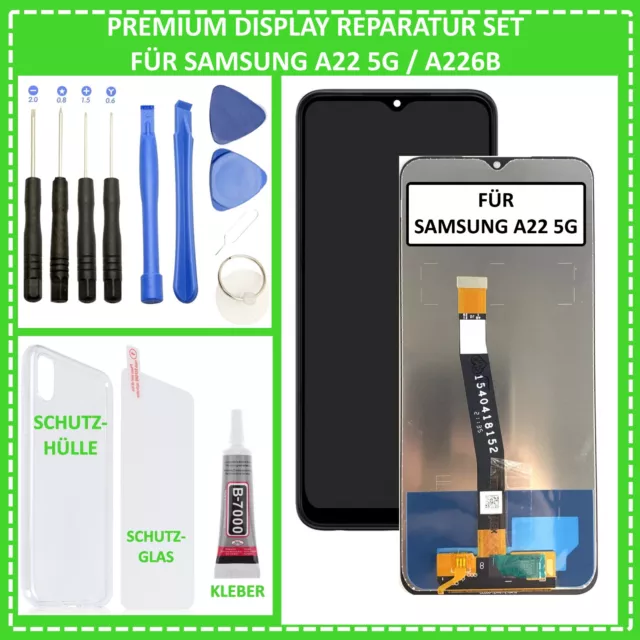 Display für Samsung Galaxy A22 5G A226B LCD Touch Screen Bildschirm Glas Schwarz