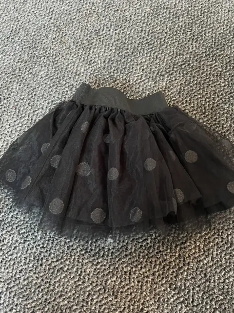 Young Dimension Black Spotted Tutu Skirt Size 9-12 months