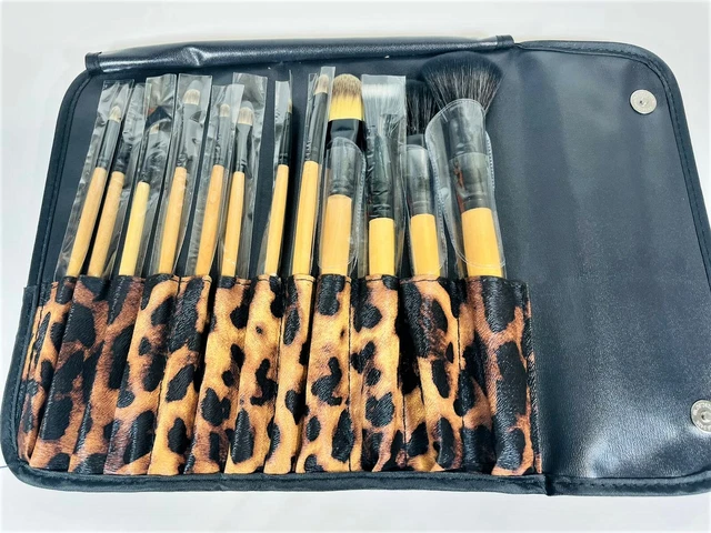 Ivation 12 PC Leopardo Trucco Pennello Set Con Custodia da Viaggio