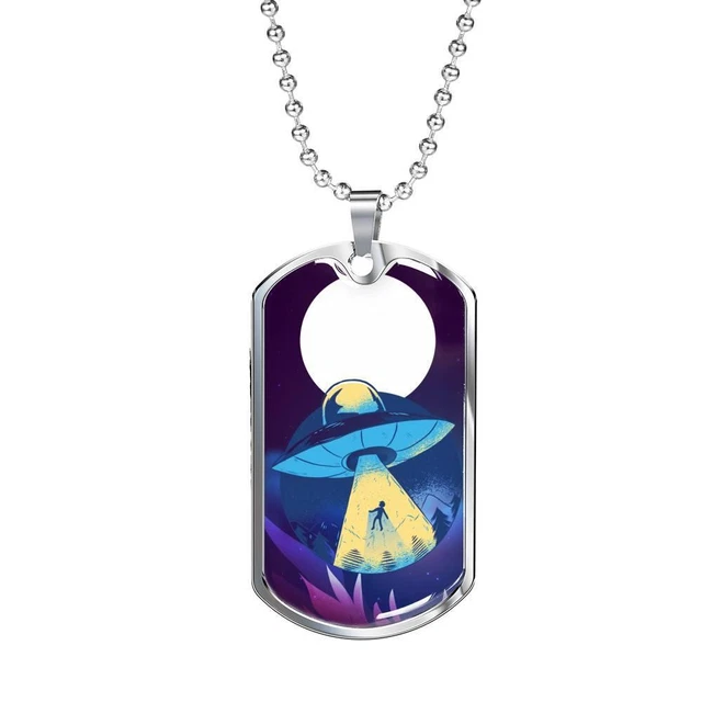 Alien UFO Fan Gift Alien UFO Fan Gift Abduction Necklace Stainless Steel or 18k