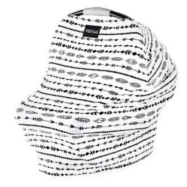 NEW Milk Snob Nursing Cover for Car Seat Nursing Carts White Black Arrows