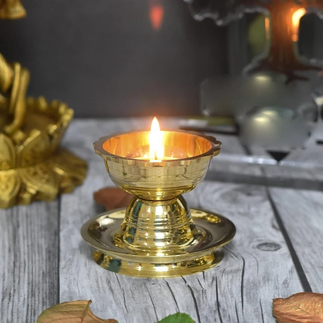 Nanda Diya en laiton pur, 2,5 pouces, paquet de 1 pièce US