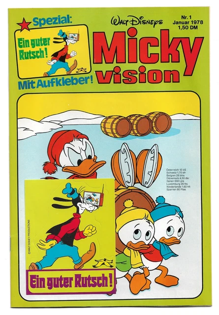 »Mickyvision« Nr. 1/1978 [Ehapa Verlag] Inklusive Aufkleber-Beilage 💥Z 0-💥