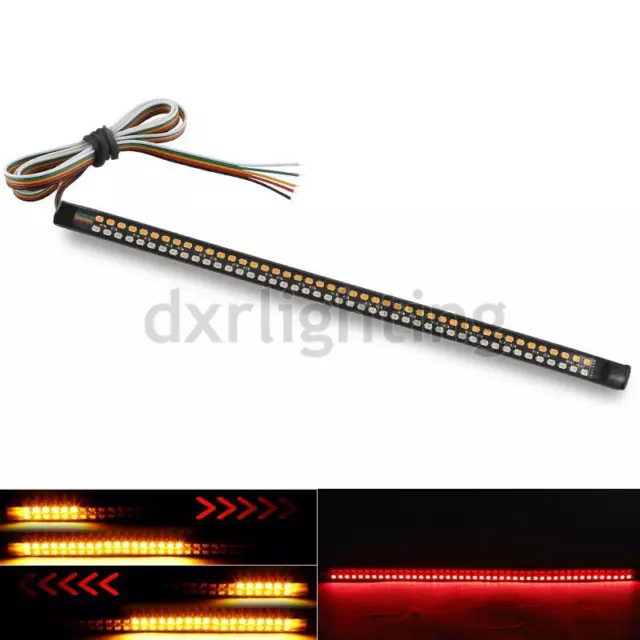 1X Motorcycle 11" LED Strip Sequential Turn Signal Brake Stop Tail Light Running