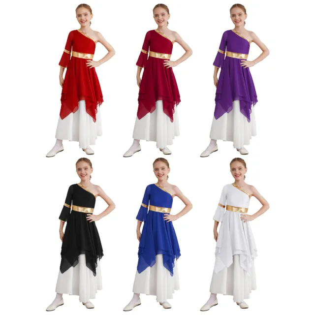 Maxi abito lode bambine lucido abbigliamento da ballo danza bambini decorazioni adolescente