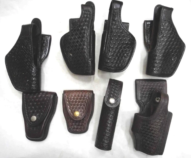 LOT 8 pc DON HUME/TEX SHOEMAKER POLICE GUN HOLSTER,HANDCUFF,MACE