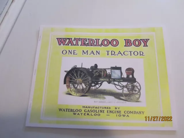 Early Waterloo Gas Engine Co Waterloo Boy Tractor Catalog, Limited Color, Engine