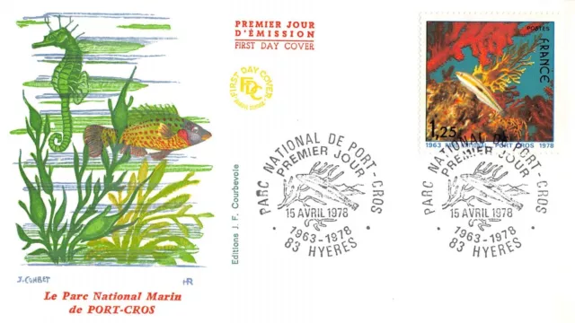 Enveloppe FDC FRANCE PARC NATIONAL DE PORT CROS 1978 HYERES n2