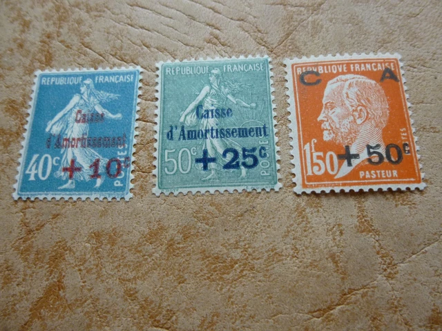 LOT 421 - Timbres France : Caisse D'Amortissement Série N°249/251 - Neuf Sans Charnière - Années 1900-1940