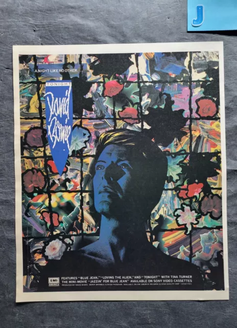 David Bowie Tonight Album Promo Print Advertisement Vintage 1984