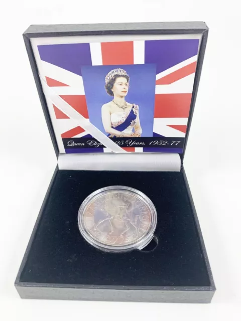 1977 25P Queen Elizabeth II Silver Jubilee Crown Great Britain UK QEII BOX SET