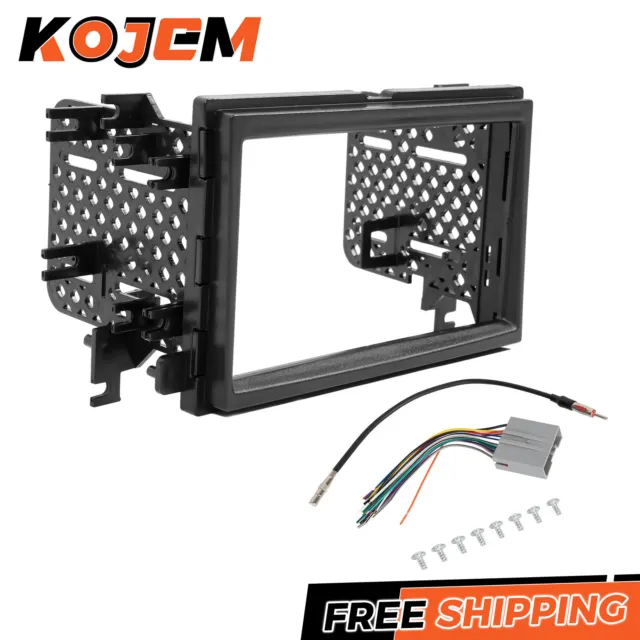 Car Radio Stereo Double Din Dash Kit W/ harness For 05-16 F250/F350/F450/F550