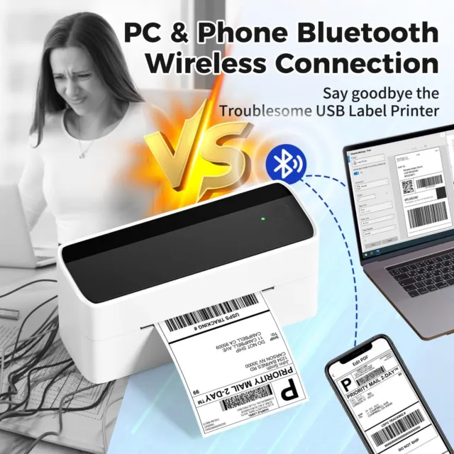 Phomemo 4x6 Wireless Bluetooth Thermo Versand Etikettendrucker or Etikettenband 3