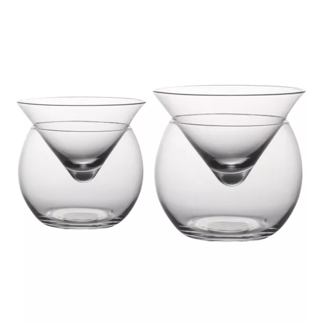 Double Layer Glass Cocktail Cups Iced Crystal Wine Glass Martini Cups Wine Glass