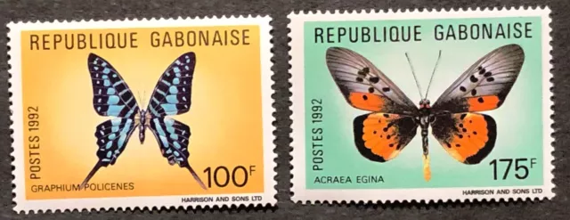 Gabon Stamps #740-741 MNH Complete Set 1992 / Butterflies