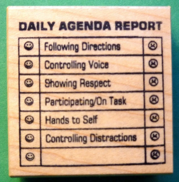 Daily Agenda Report Teacher'S Rubber Stamp