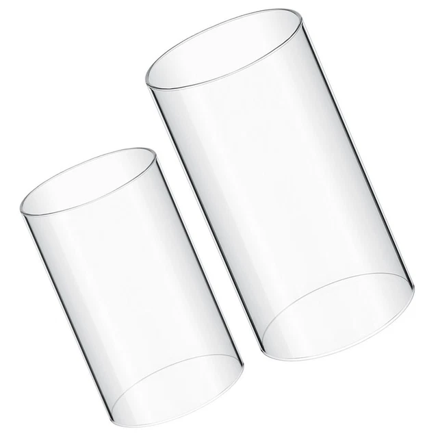 2Pcs Clear  Candle Cover Transparent Candle Cover Cylinder Candle Cover for Home