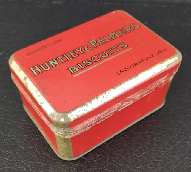 Ancienne boite en tôle biscuits Huntley&Palmers La Courneuve Seine