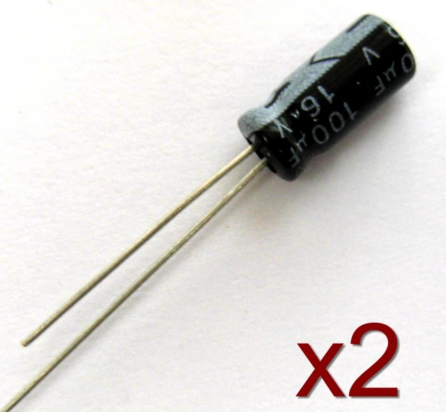 2x condensateur électrolytique 16V 100uF Electrolytic Capacitor Aluminium 11x5mm
