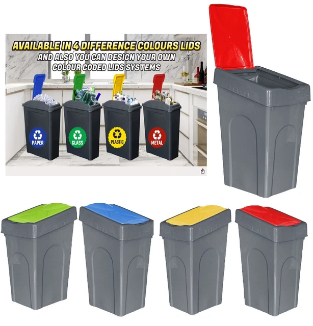 50L LARGE RECYCLING Rubbish Bin Kitchen Garden Waste Home Outdoor