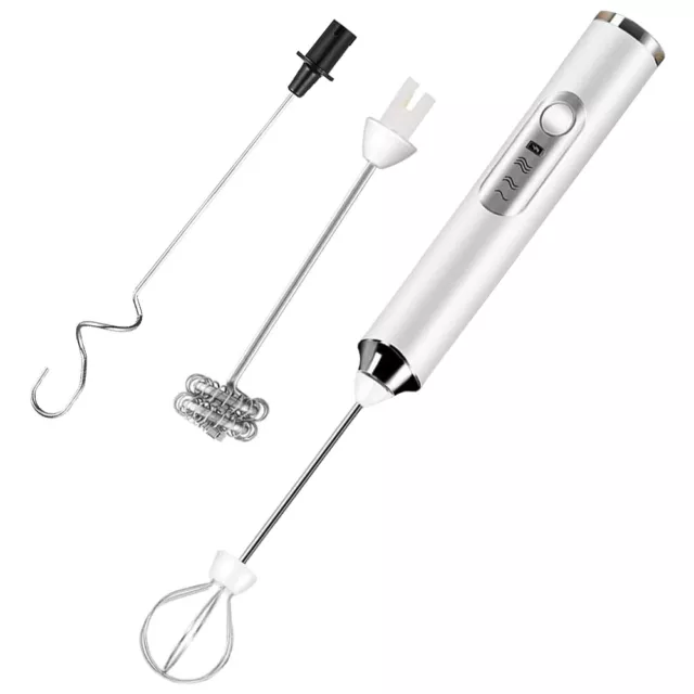 Rechargeable Electric Milk Coffee Frother Whisk Egg Beater Handheld Frappe Mixer 3