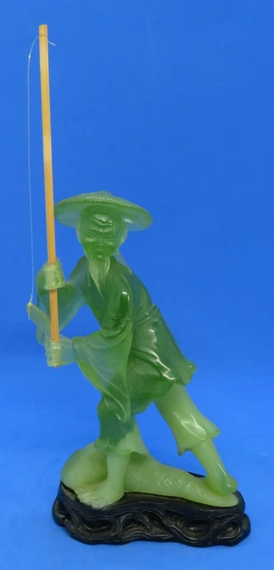 Statue vintage pêcheur Chinois Shiwan, Mudman - Décoration