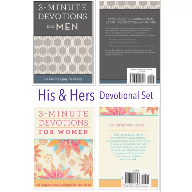 3-Minute Devotions For Men + Women 2PK His & Hers Devotionals  Barbour Christian