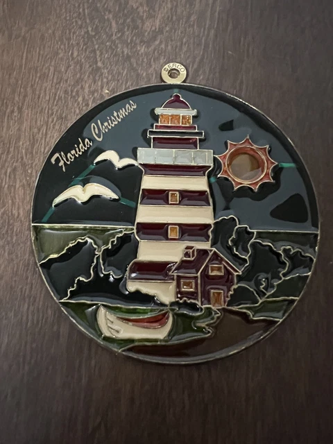 erco florida christmas suncatcher sun catcher stained glass style Lighthouse