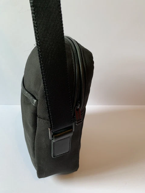 Tumi Men Black Alpha Crossbody Leather Trim Organizer Bag Purse Travel Zip Top 4