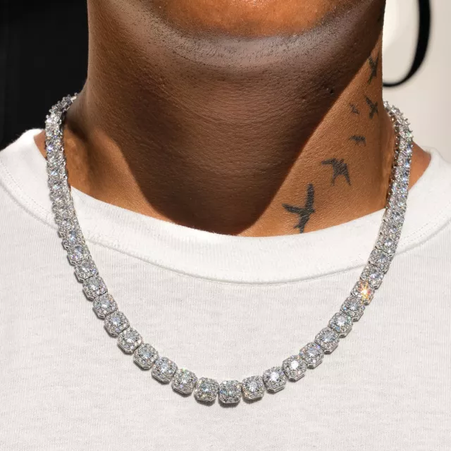 Tennis Chain Hip Hop Glacé Out Diamant 18 K Clustered 12,5 MM A Zircone