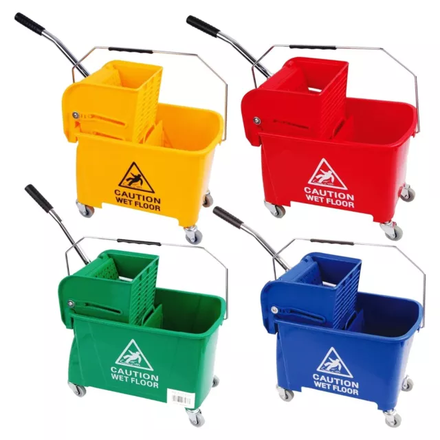 20 Litre Strong Kentucky Mop Dual-Bucket & Wringer System With Durable Wheels