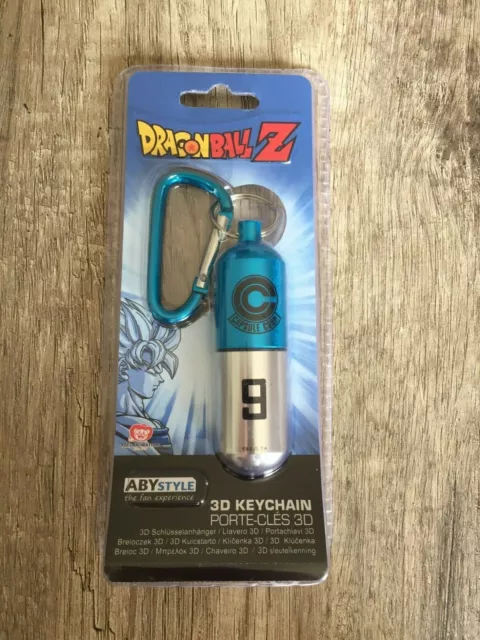 DragonBall Z Blue Capsule Corp. Keychain 3D DBZ Sealed Blister Dragon Ball Z