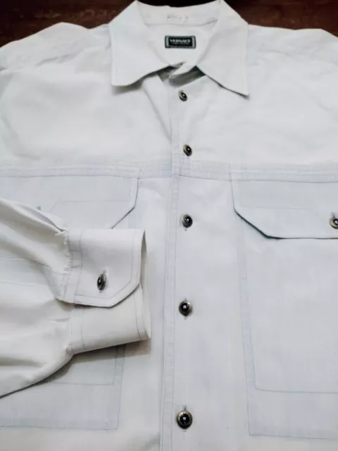 VERSACE JEANS  Men's Button Front 100% Cotton (XL) Light Blue DENIM L/S Shirt