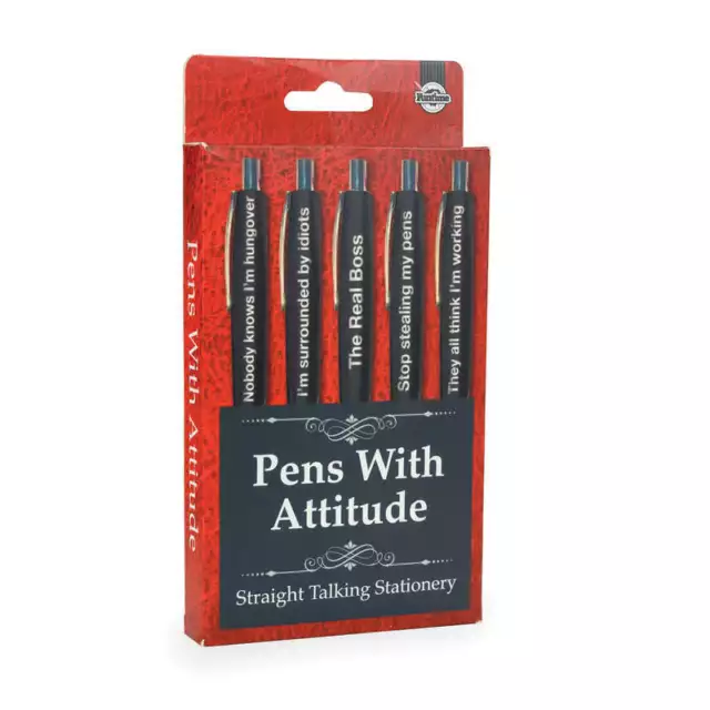 Pens With Attitude Novelty Stationery Set Adult Rude Funny Office Home Gift