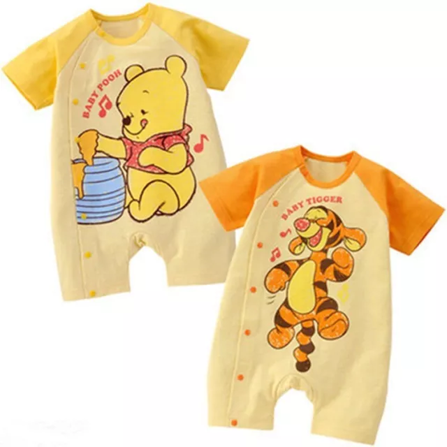 Baby Boys Girls Short Sleeves Tigger Winnie The Pooh Costume Romper One Piece