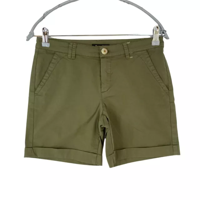 Massimo Dutti Femme Vert Olive Standard Chino Short Taille Ue 34 US 2 W24