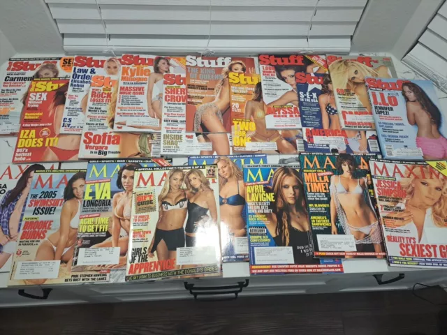 Lot Of 20 Vintage 2001 - 05 Stuff and Maxim Issues Jen Lopez Eva L Pamela Andrsn