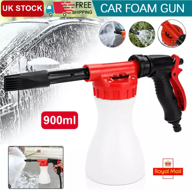 900ml High Pressure Car Wash Snow Foam Gun Lance Hose Pipe Soap Spray Bottle